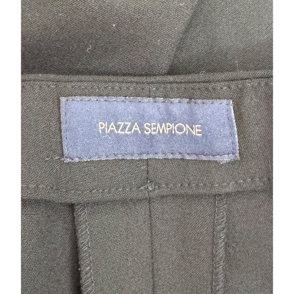 Piazza Sempione Wool blend classic straight leg high waist trousers black sz L - Picture 2 of 8